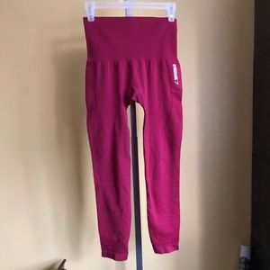 GYMSHARK High waisted cropped leggings beet marl M